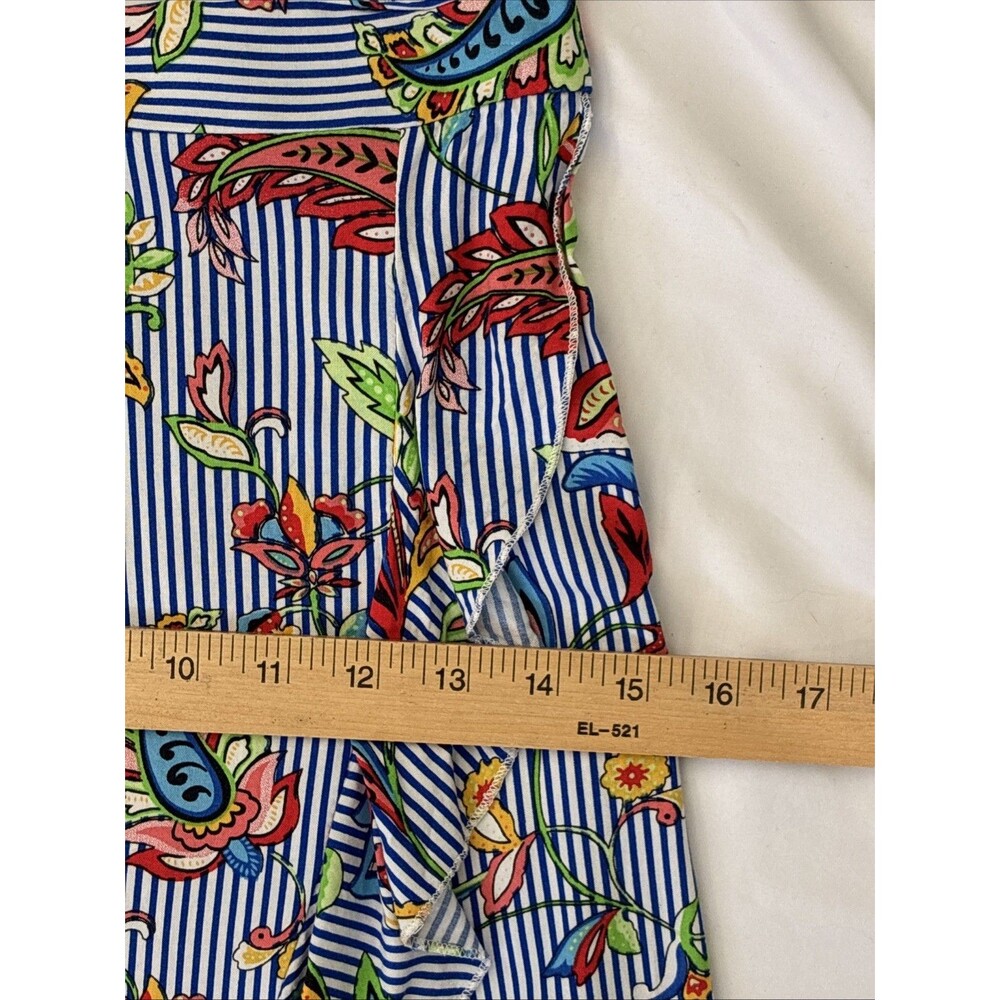 Me 2 Magic High Low Ruffle Skirt Small Colorful Blue Stripe Paisley Dopamine Y2K - Picture 12 of 15